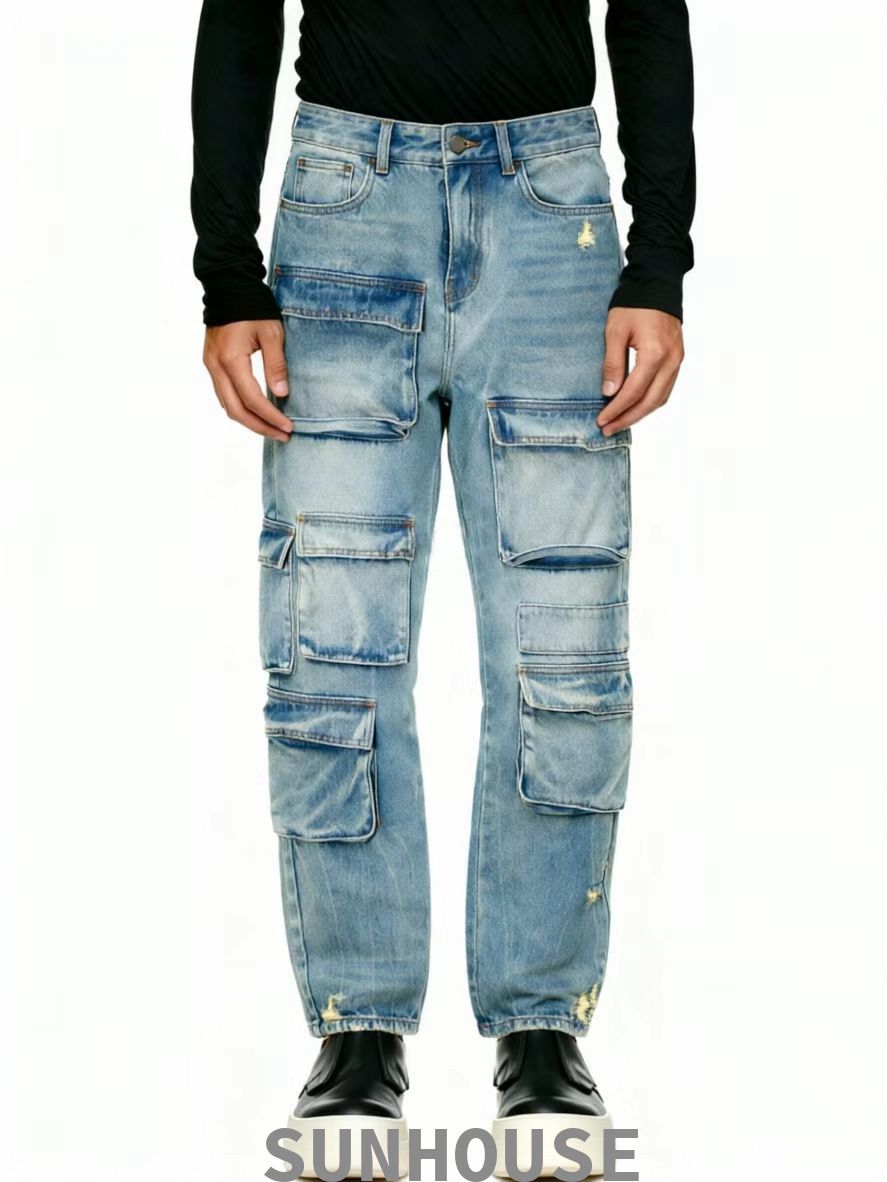 Mutiple cargo denim