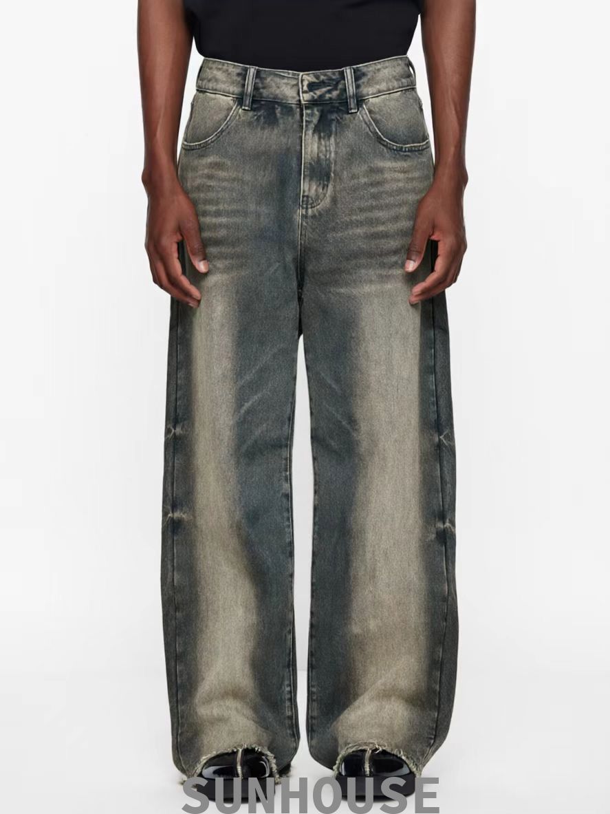Dark blue washed denim