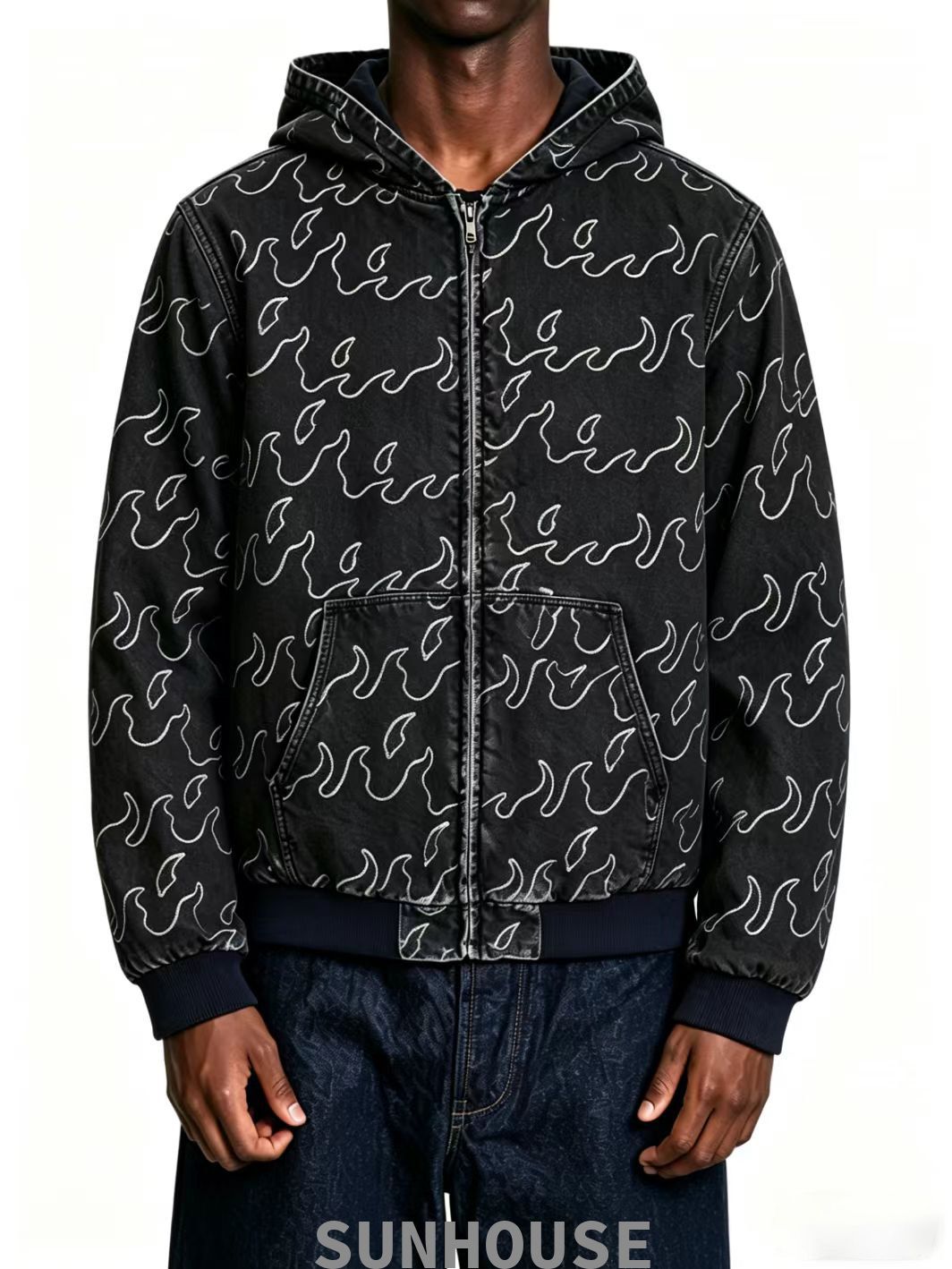 Jaquard denim jacket