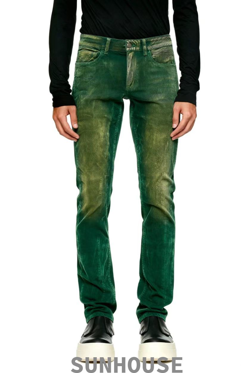 Dark green skinny jeans