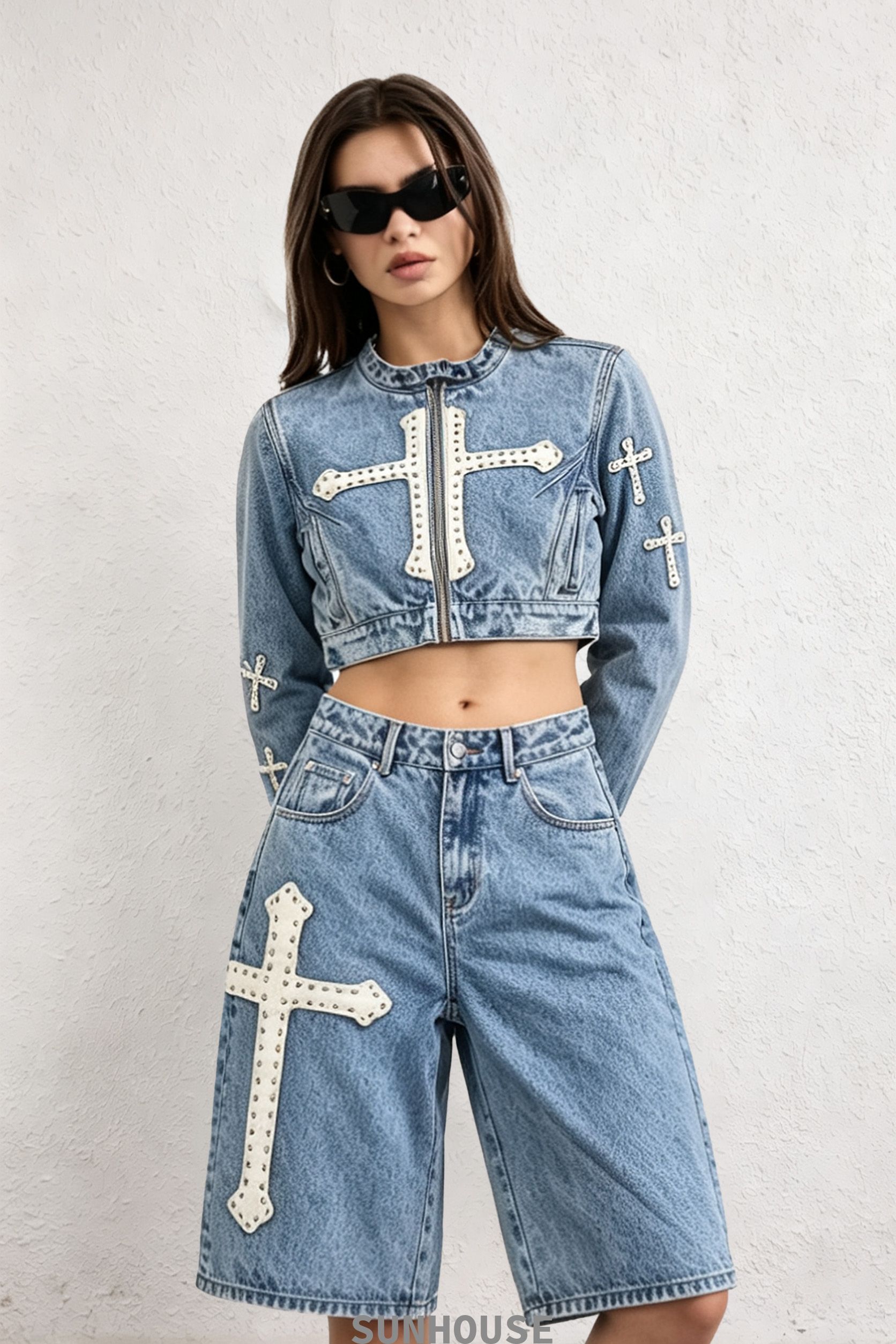 Cross denim set
