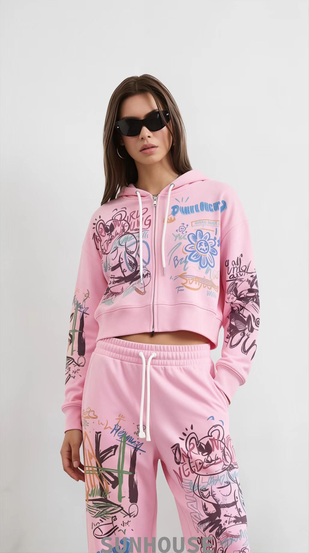 Pink printed suit