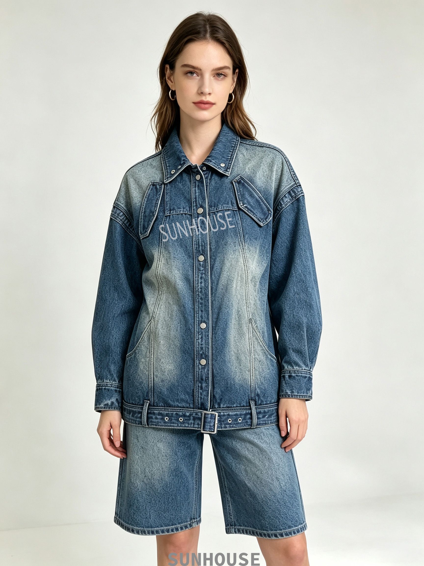 blue washed denim jacket