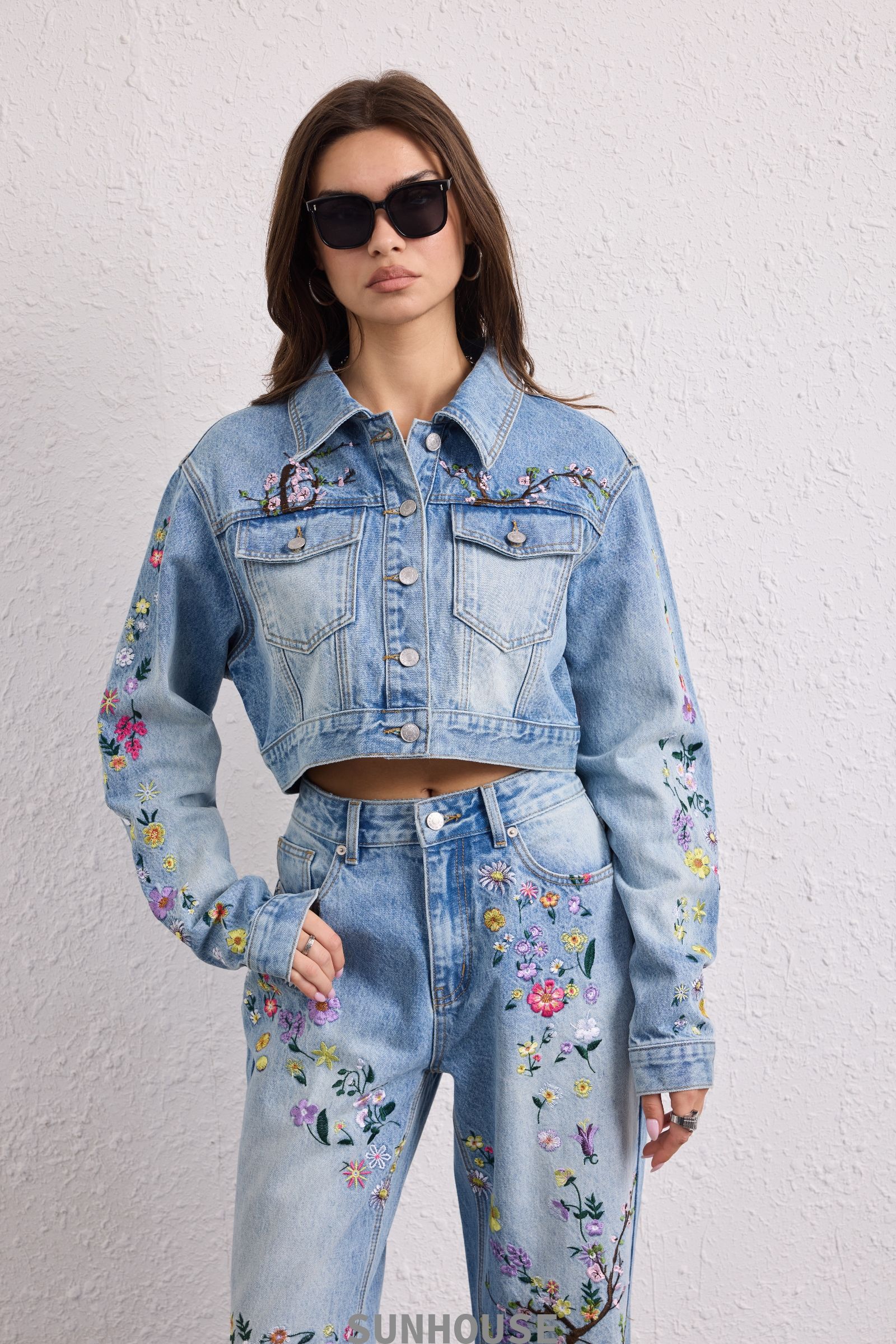  Floral Blue Washed Jacket