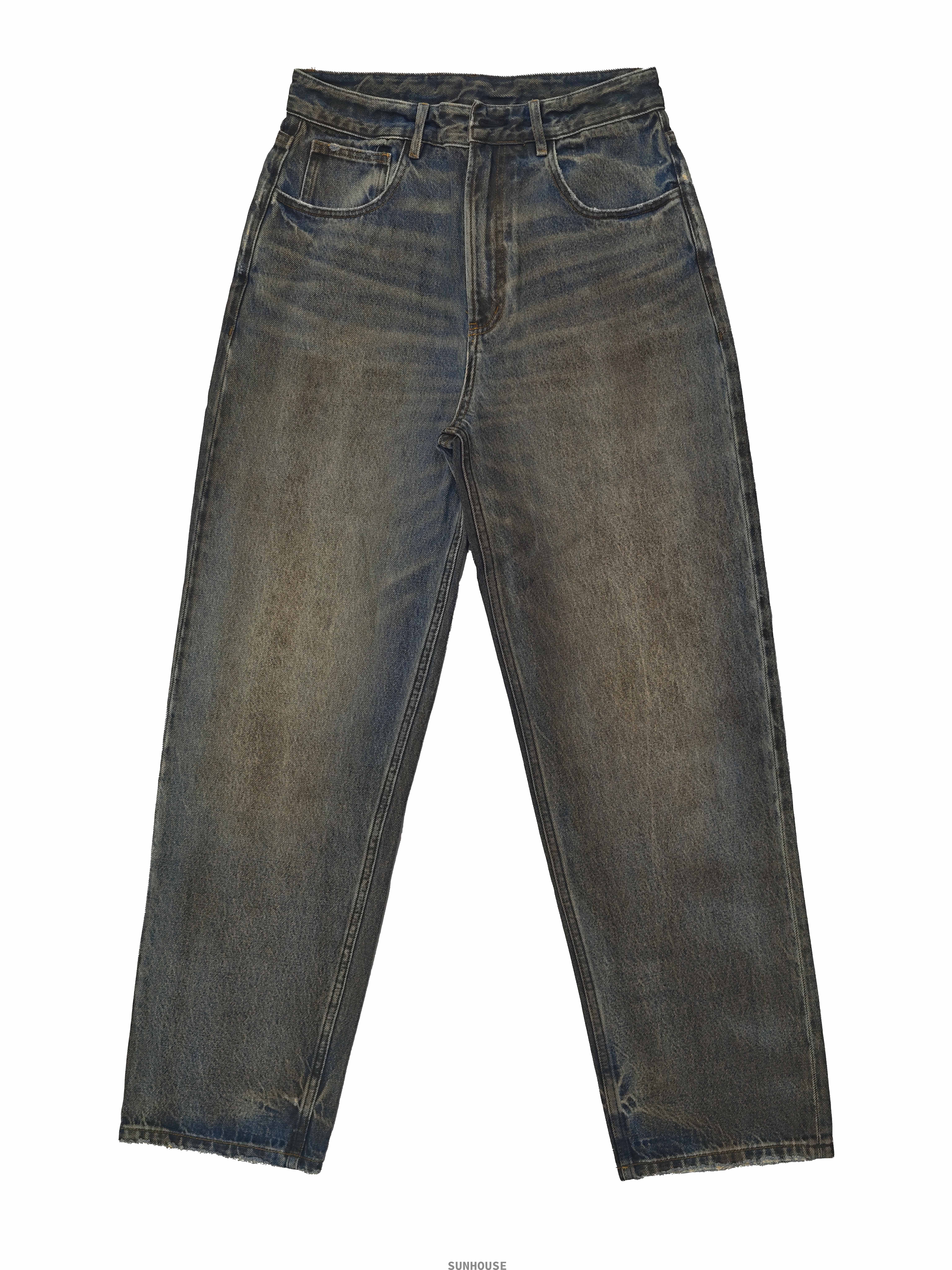 Brown Dirty Wash Long Pants