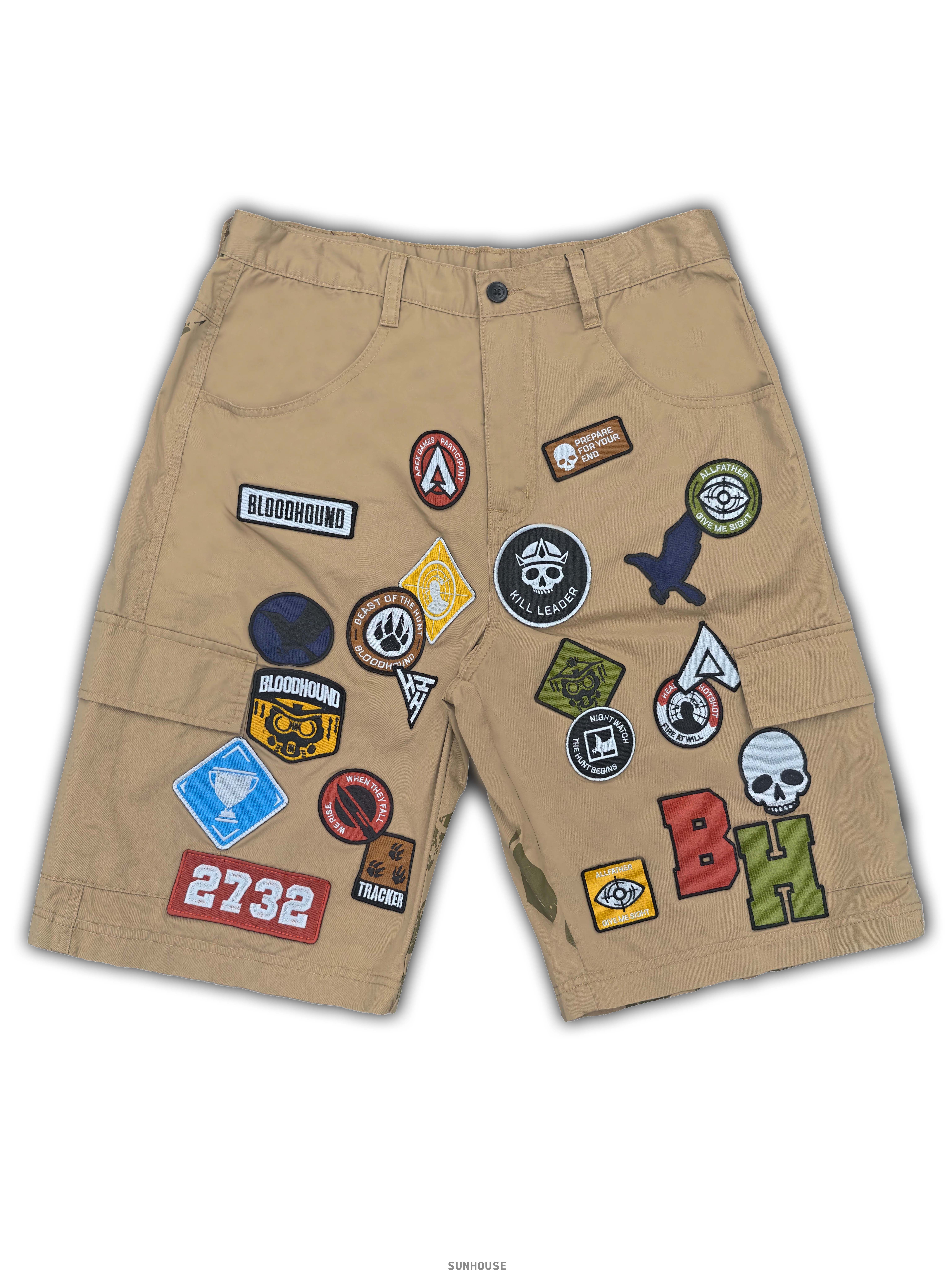 Khaki Patch Cargo Shorts