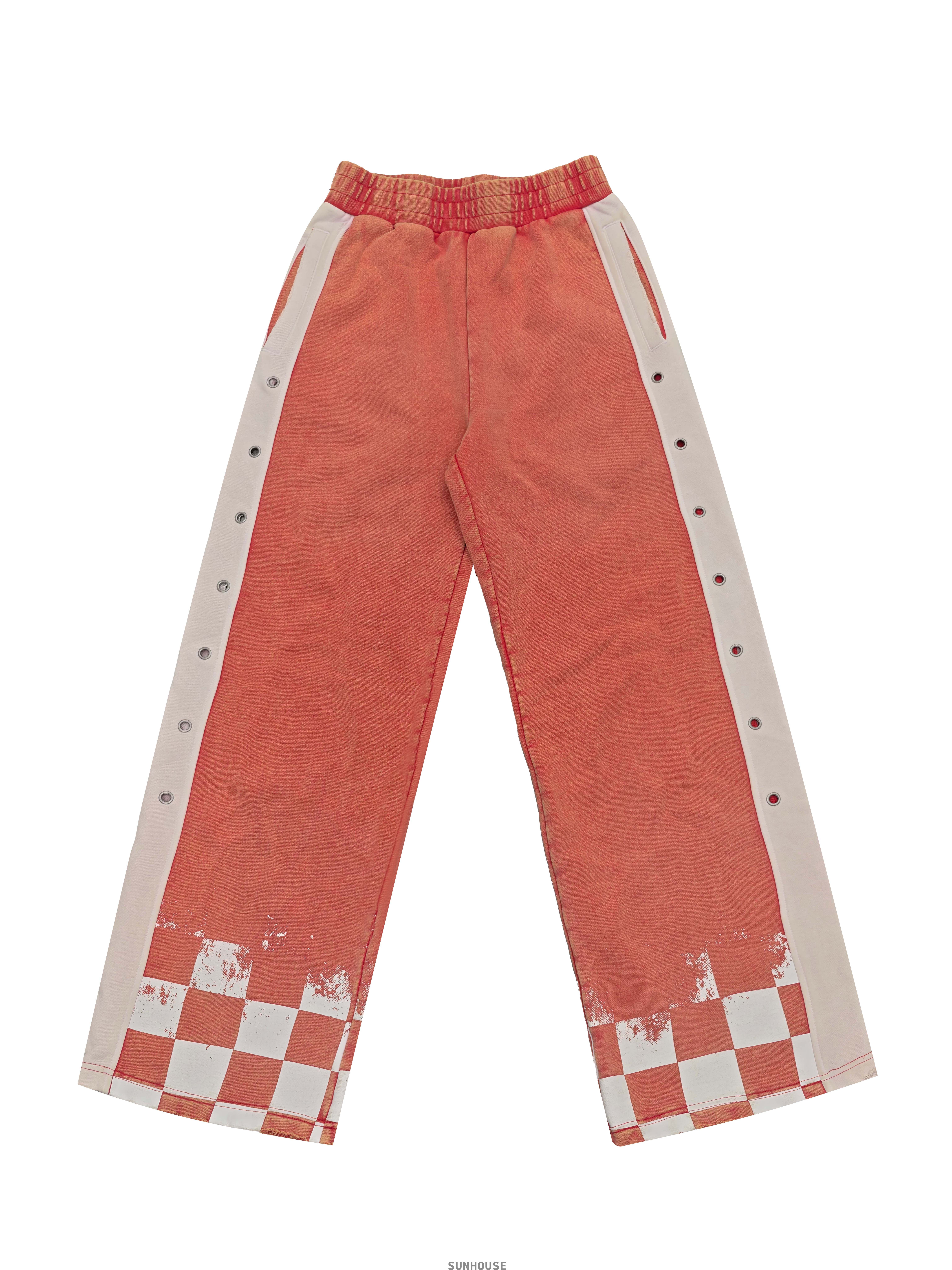  Vintage Orange Checkerboard Trousers