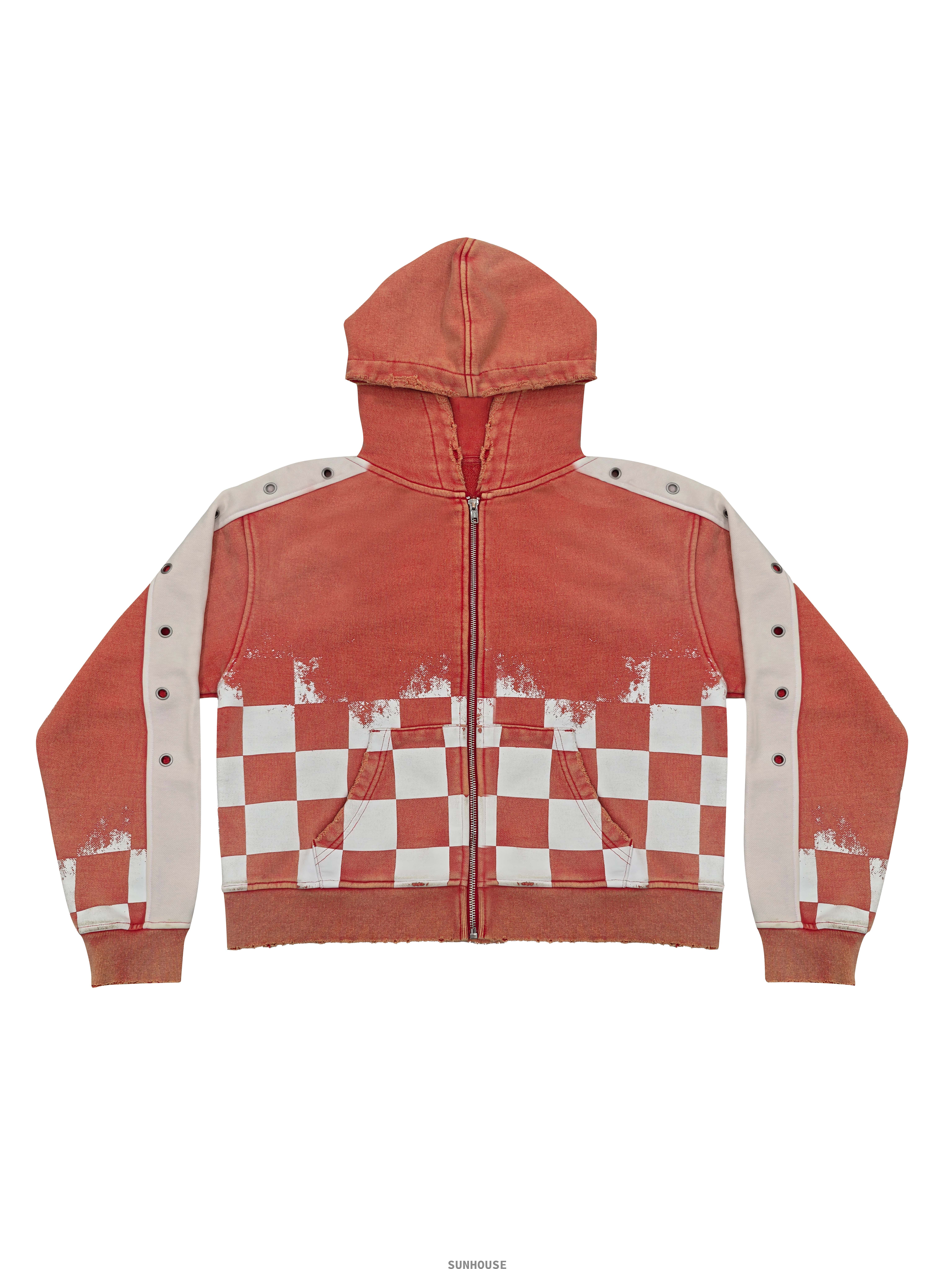 Vintage Orange Checkerboard Sweatshirt