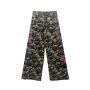 Camouflage straight-leg pants