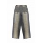 Dark blue washed denim