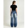 biue washed straight leg jeans