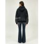 faux two-piece rhinestone hoodie