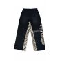 tiger print spliced straight leg pants