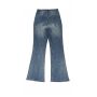 blue washed denim with stitching seams and rivets