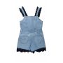 lace denim romper