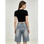 jacquard denim shorts