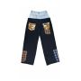dual waist plaid spliced straight-leg jeans