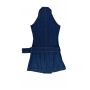striped sleek denim skirt