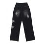 black denim set with colorful webbing straps