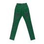  Green Flock Print Slim Pants